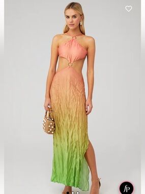$240 msrp Baobab Collection Kira Ombre Cutout Maxi Dress small resort beach